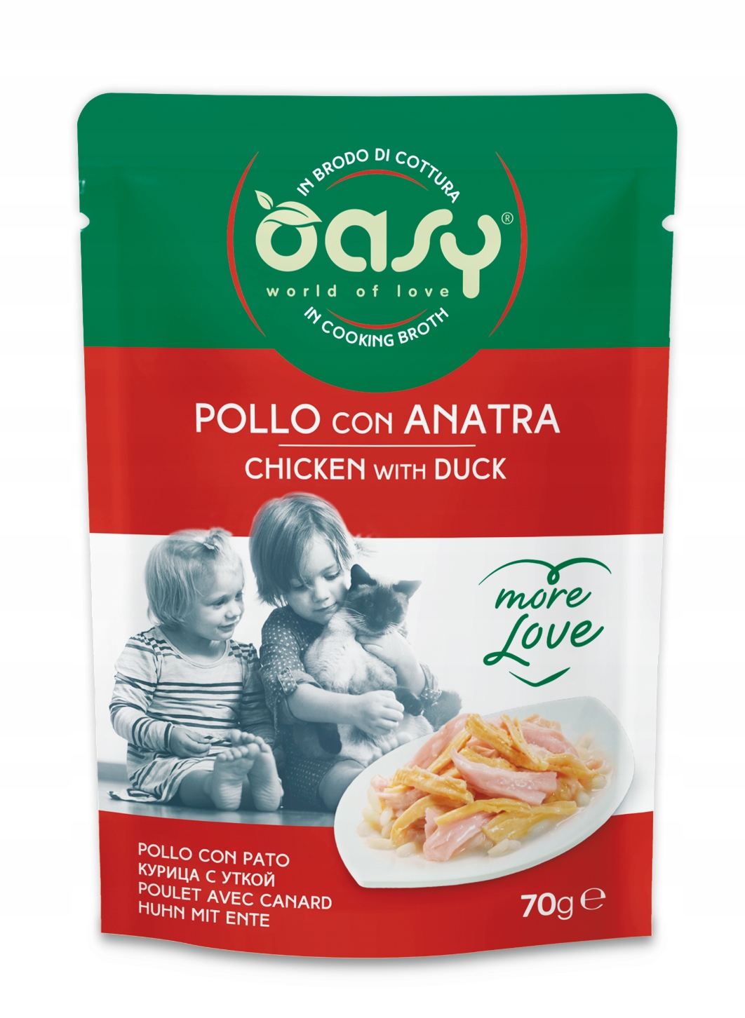 Levně 9X Oasy More Love kuře s kachnou 70 g kapsička