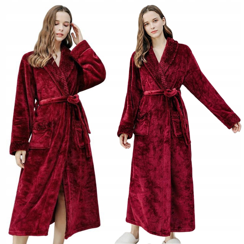 POLAROWY SZLAFROK DAMSKI DŁUGA ELEGANCKI CIEPLY MĘKKI GRUBA KIESZEŃ JAKOŚĆ Cechy dodatkowe ocieplenie kieszenie