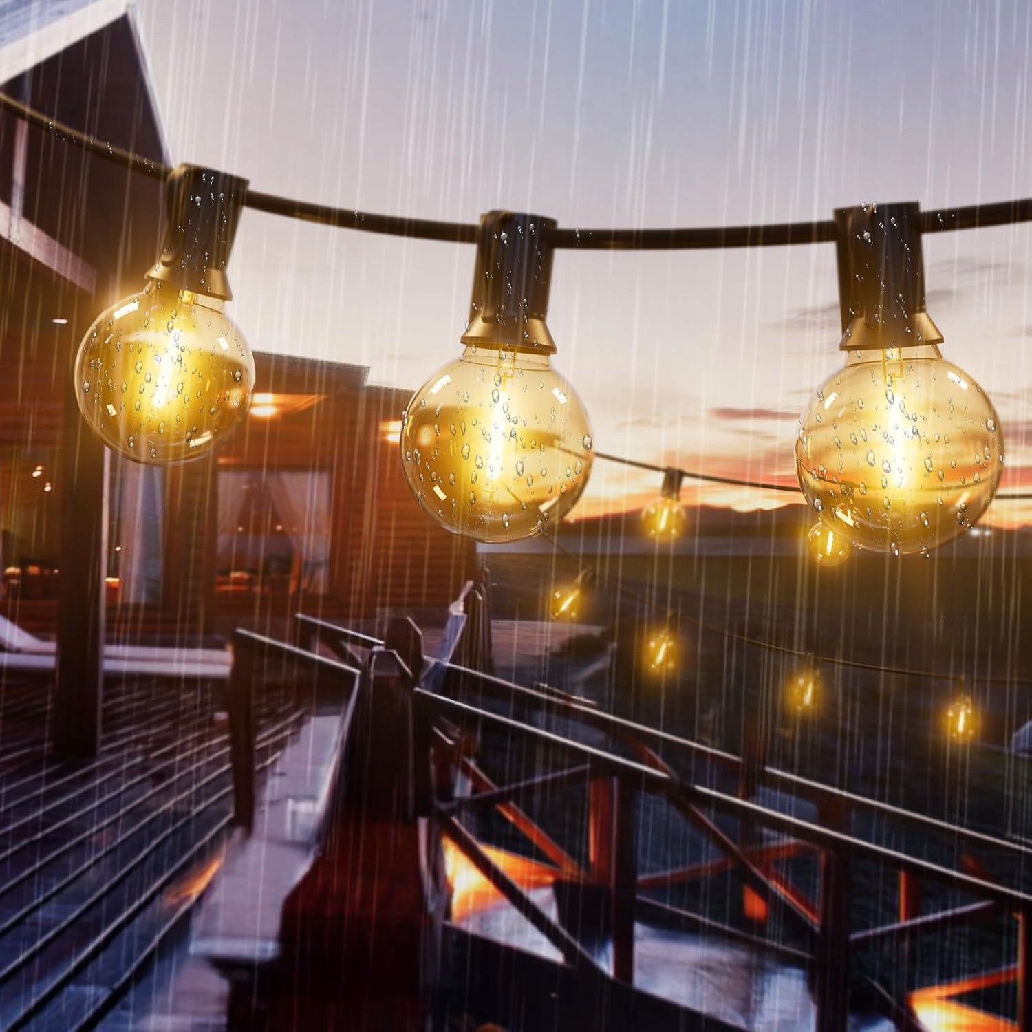 Girlanda Ogrodowa Świetlna 15M 25X Żarówka LED E12 Pilot Ściemniana Łańcuch