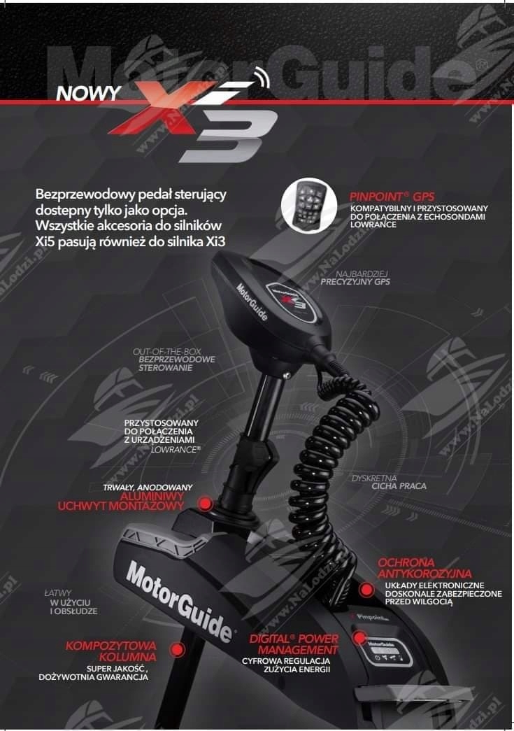 SILNIK MOTORGUIDE Xi3-55FW 54 SONAR GPS Opole - 0% Siła ciągu 55 lb