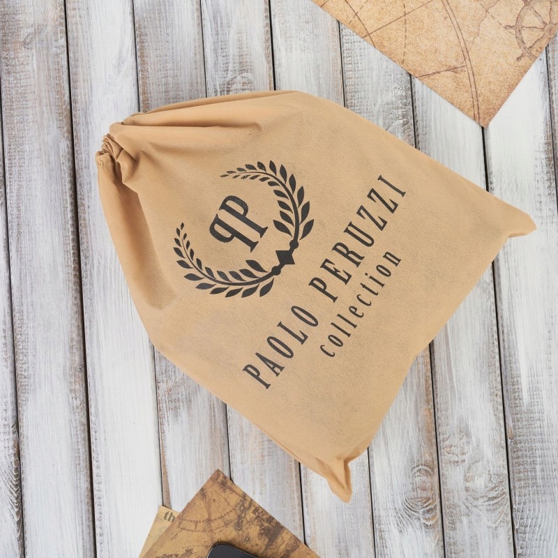 STYLOWA LISTONOSZKA SKÓRZANA MĘSKA NA RAMIĘ CZARNY Marka Paolo Peruzzi