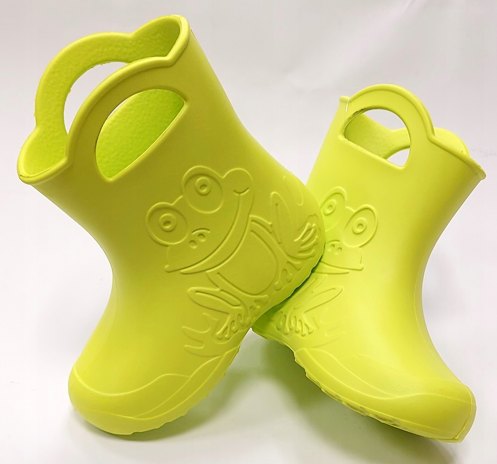 LEKKIE KALOSZE PIANKOWE GUMOWCE Z USZAMI ŻABKI ŻABKA FROG LIMONKA 26-27 Marka inna