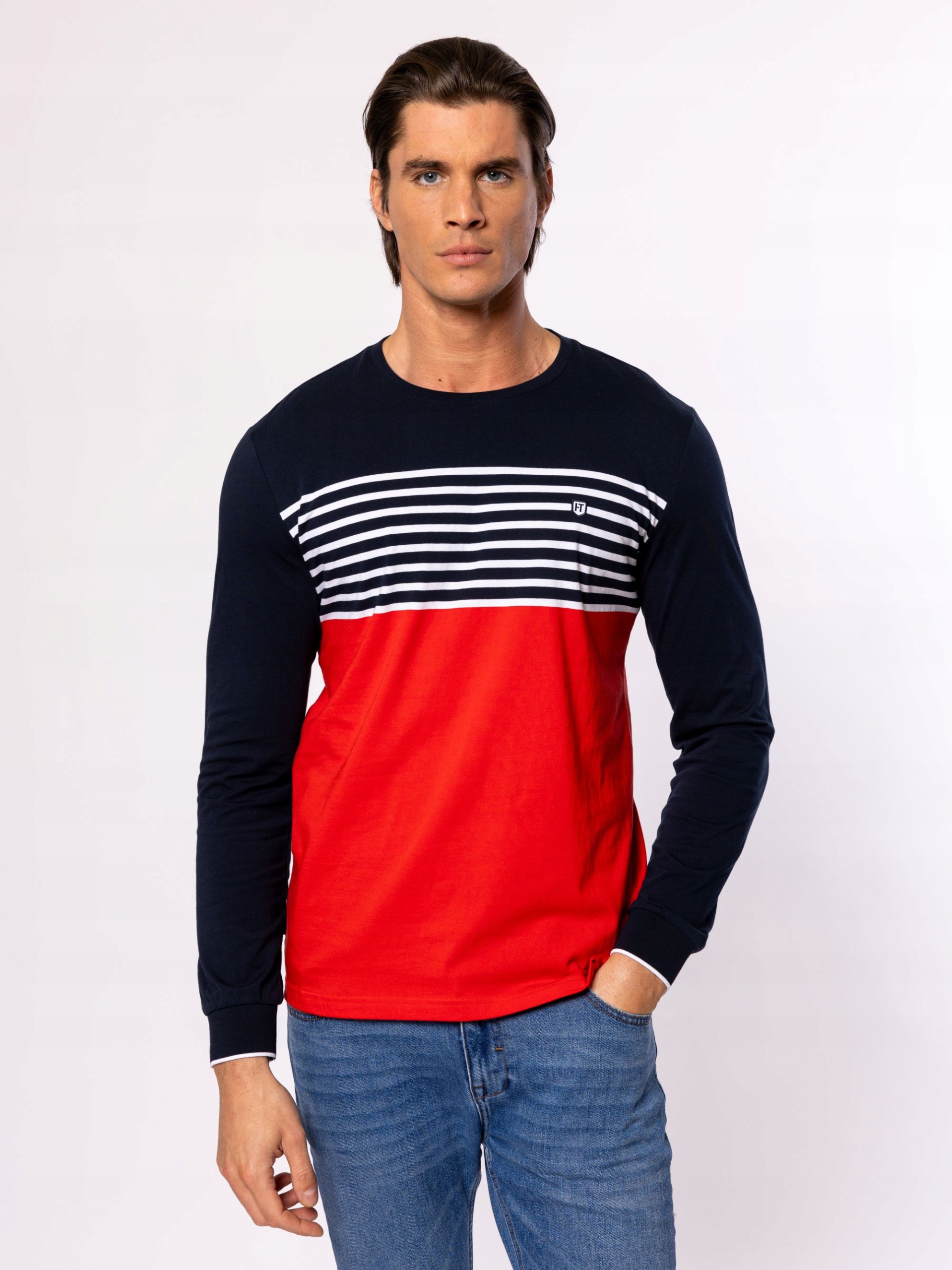 Heavy Tools Pánské Tričko S Dlouhým Rukávem Mikina Clivo Červená XXL