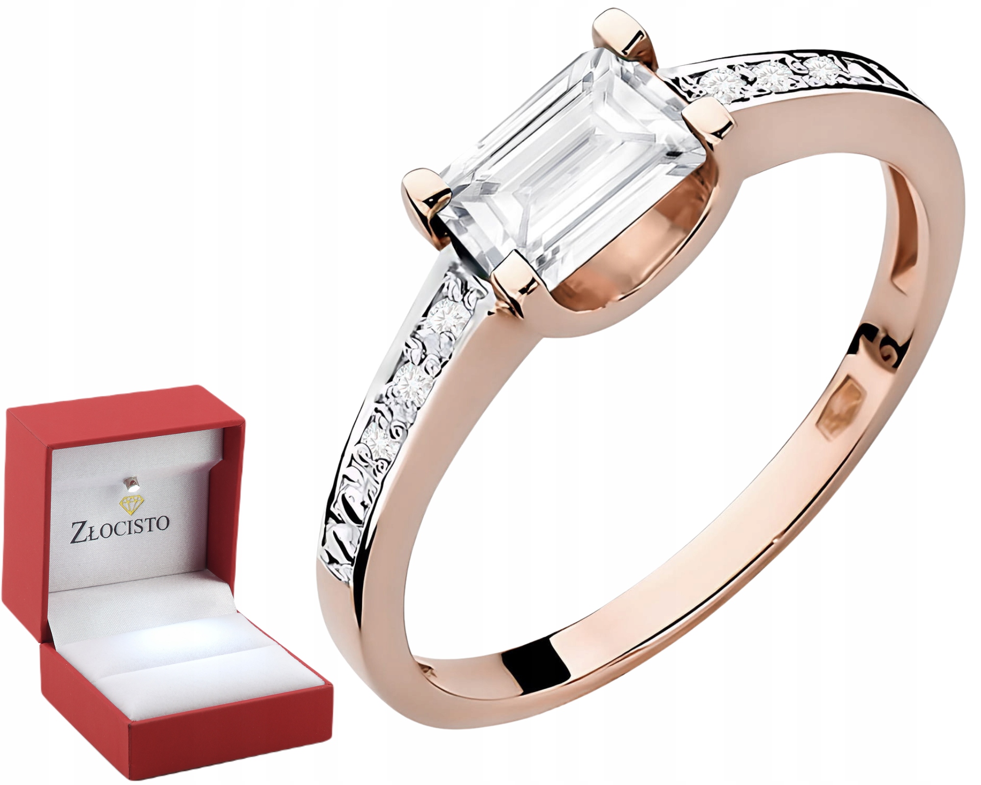 Růžové Zlato Prstýnek Laboratoriánské Diamanty Jako Dárek Zlato 585 14K