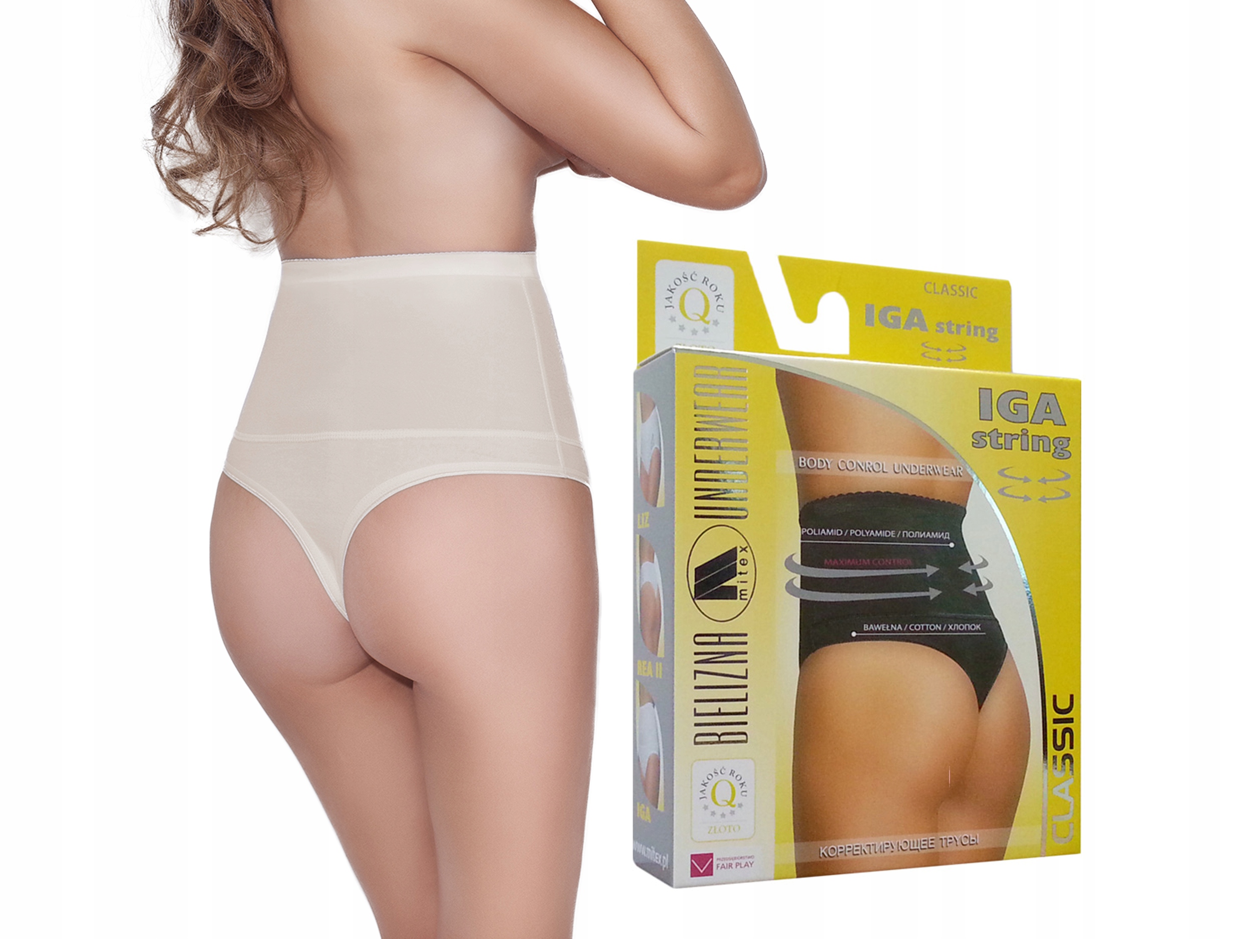 

Mitex Iga Stringi Wyszczuplające Beżowe S