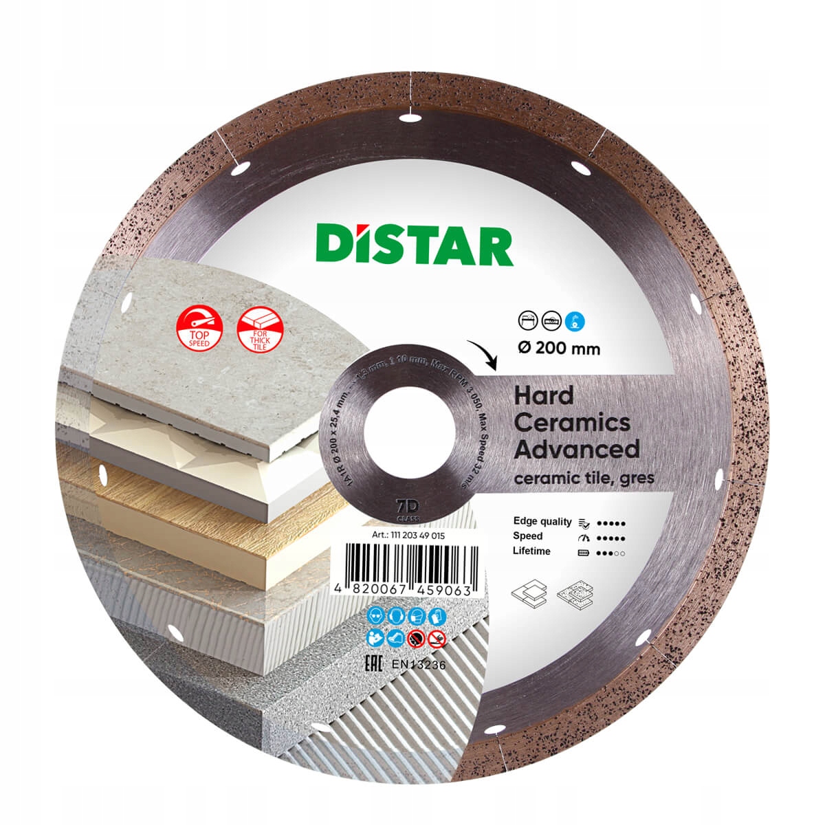 Distar Tarcza Diamentowa Tnąca 200x25,4 Gres Płytki HardCeramicsAdvanced