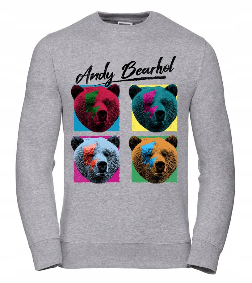 Pánská Mikina Andy Bearhol Šedá 2XL pro muže, muže a muže