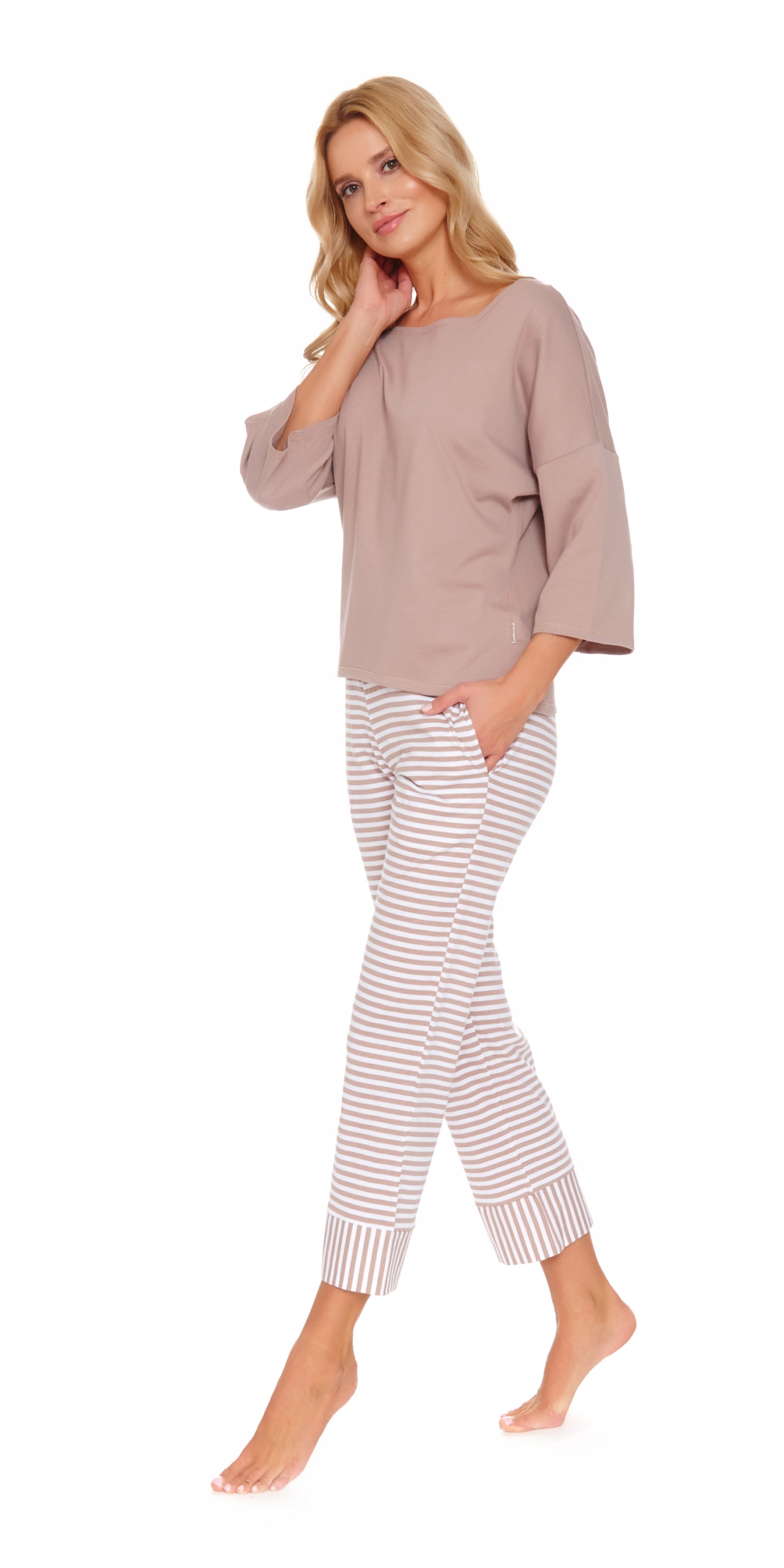 Piżama damska bawełniana DOCTOR NAP 5119 beige XL Rozmiar XL