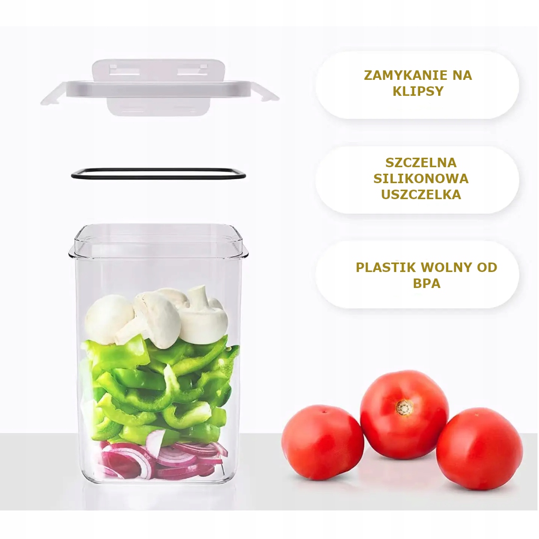 POJEMNIKI 4szt x 4L NA ŻYWNOŚĆ ZAMYKANE PLASTIKOWY NA PŁATKI MAKARON Marka inna