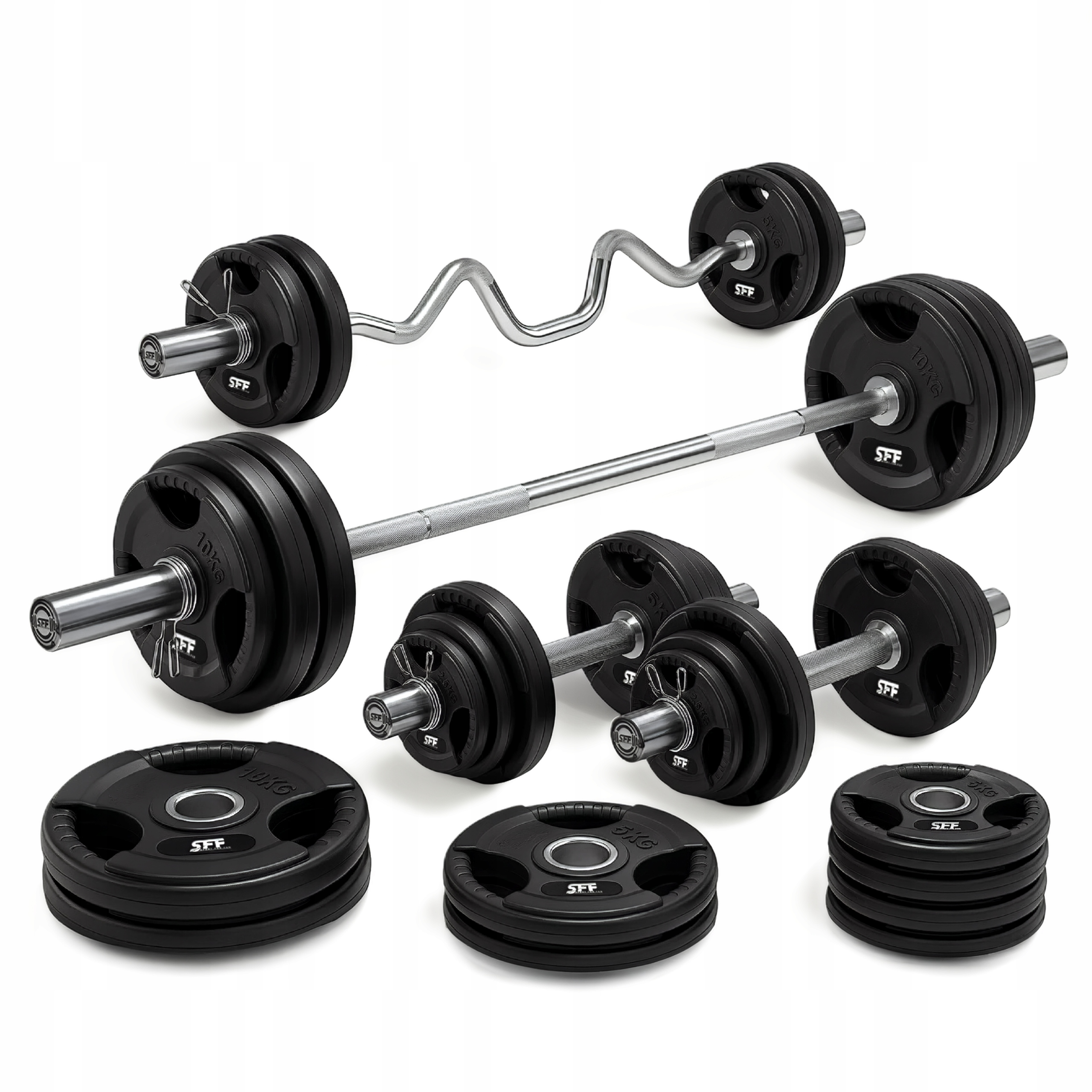 Zestaw 155kg kulturystyczny olimpijski 50mm 51mm 120kg obciazenia gryf