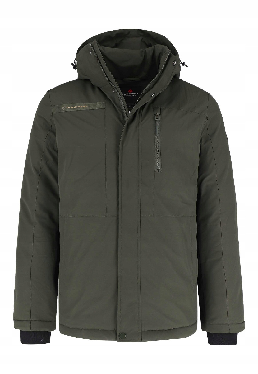 Pánská Zimní Bunda Khaki Hladká Volcano J-stew 3XL