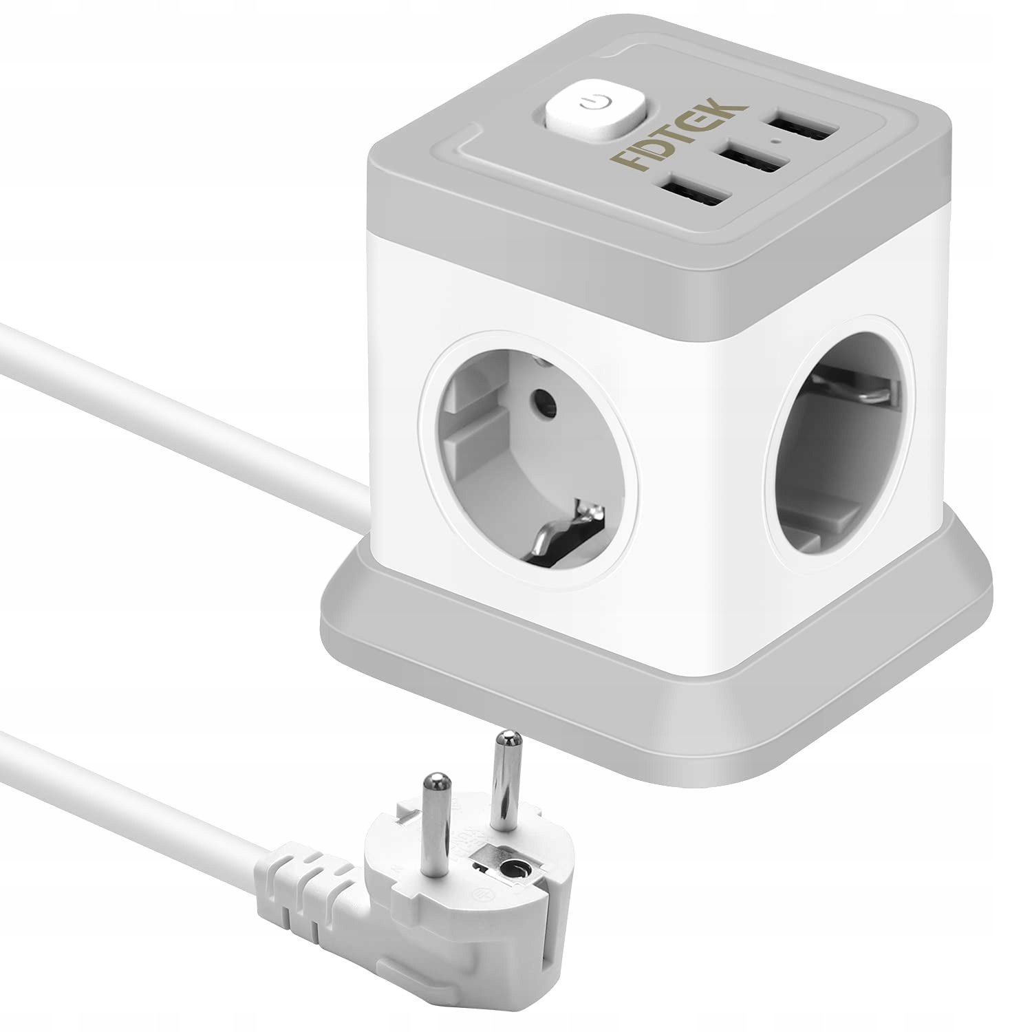 Listwa zasilająca Fdtek Cube 4xAC 3xUSB 2500W 1.8m z wyłącznikiem