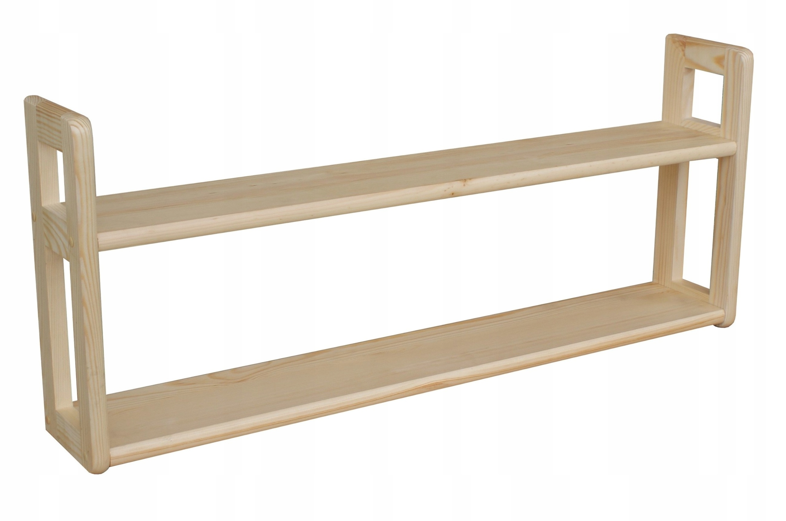 PÓŁKA KUCHENNA DREWNIANA WISZĄCA PROSTA DWUPOZIOMOWA K2 100 sosnowa