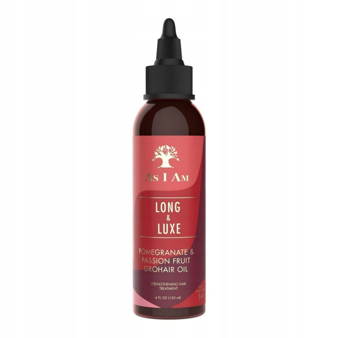 Olej na vlasy As I Am Long And Luxe 120 ml Granátové jablko Marakuja