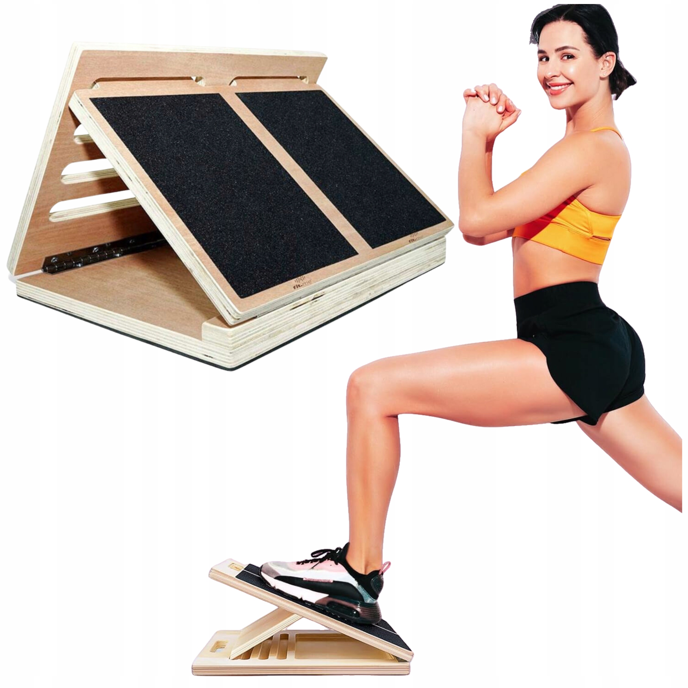 Dřevěná Protahovací Platforma Pro Cvičení Lýtek A Dřepů, Nastavitelná