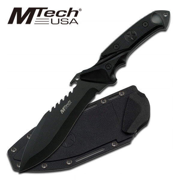 Nóż Survivalowy Master Cutlery M-Tech MT-20-12 Fixed Black Futerał