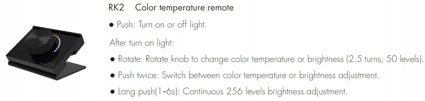 RK2 Panel RF LED CCT Obrotowy 1-Strefa GW5 Kod producenta 440_RK2