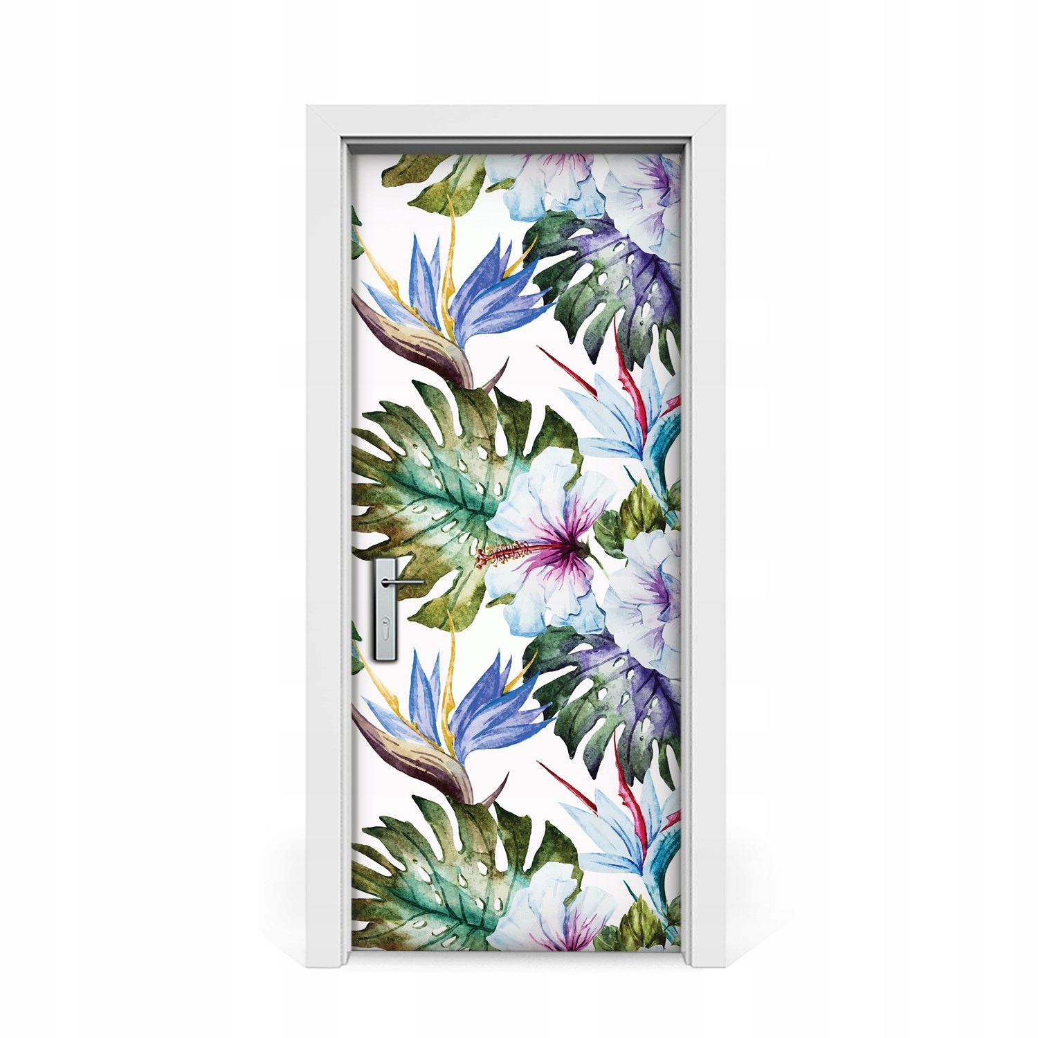 

Naklejka na drzwi okleina Malowany Hibiskus 85x205
