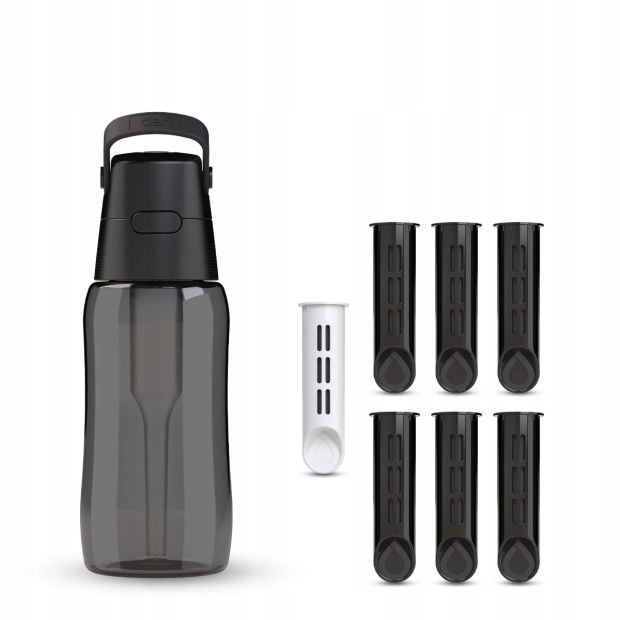 láhev na vodu 0,5 l Dafi Solid černá, barvená, 7 filtrů