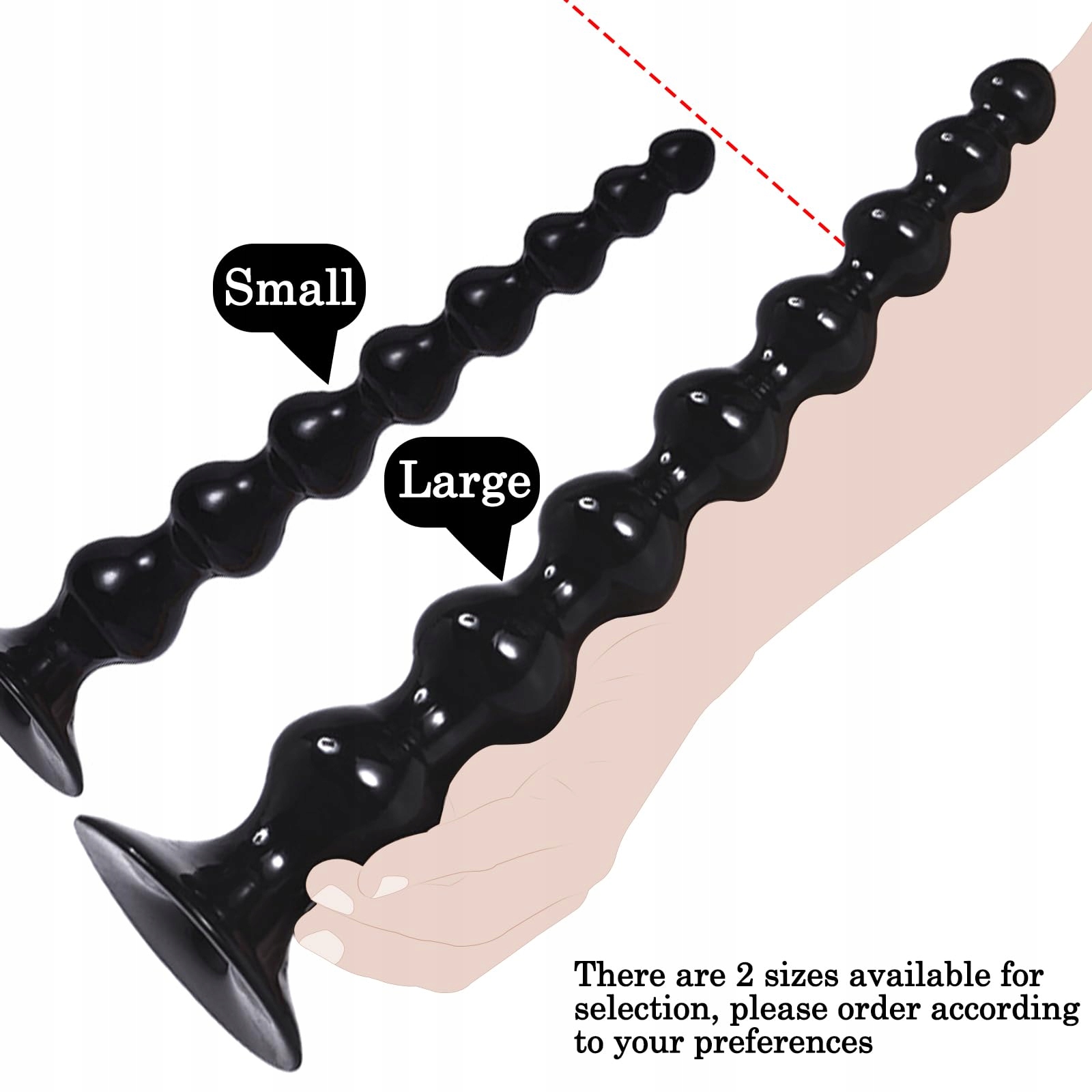 BDSMJOY Długi Korek Analny 360 MM Z 8 Hakami Dla Kobiet Mężczyzn Czarne — miniatura 7