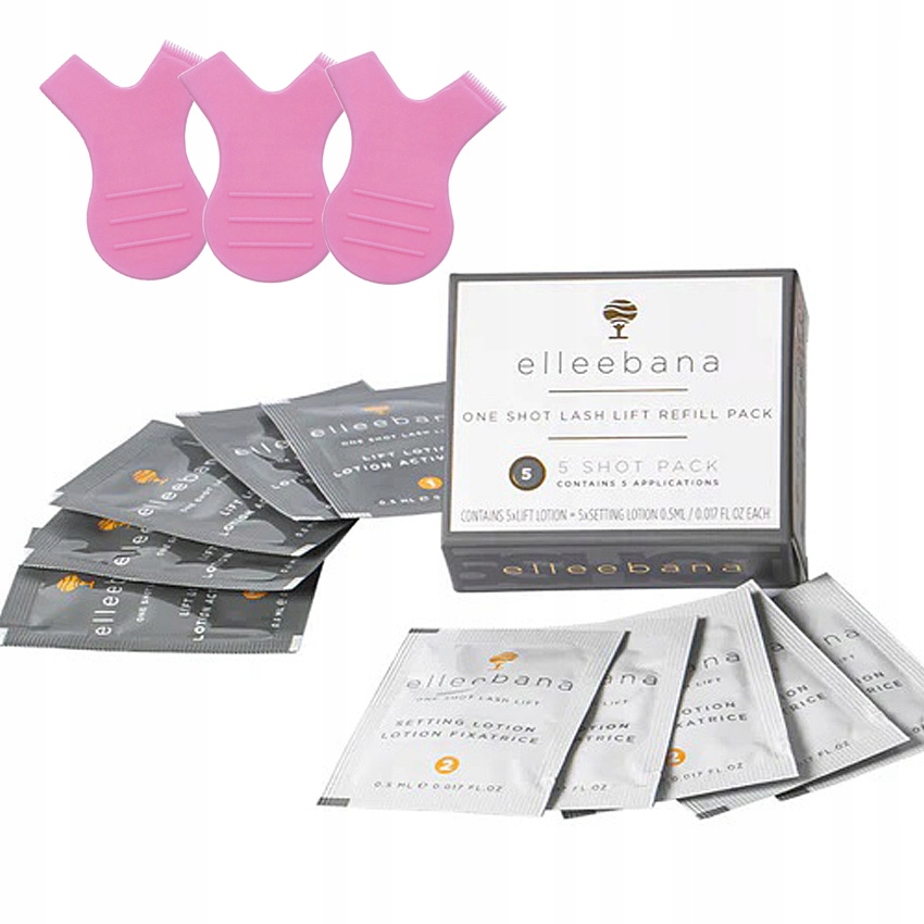 Elleebana Lash Lift Saszetki Uzupełniające do liftingu rzęs 5 par Grzebyki