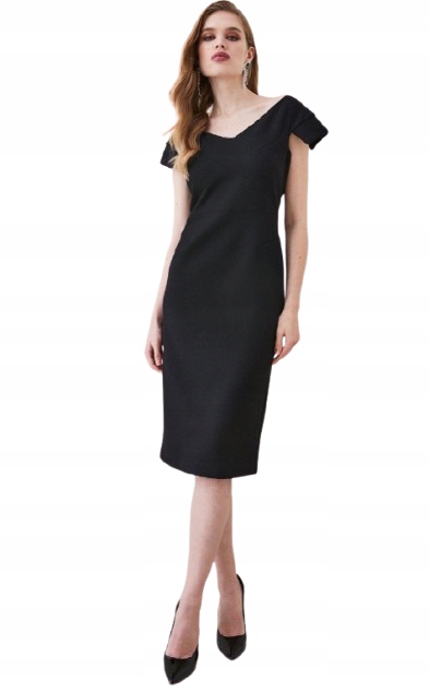 Karen Millen Šaty Černé Jednoduché MIDI 42 Y1L