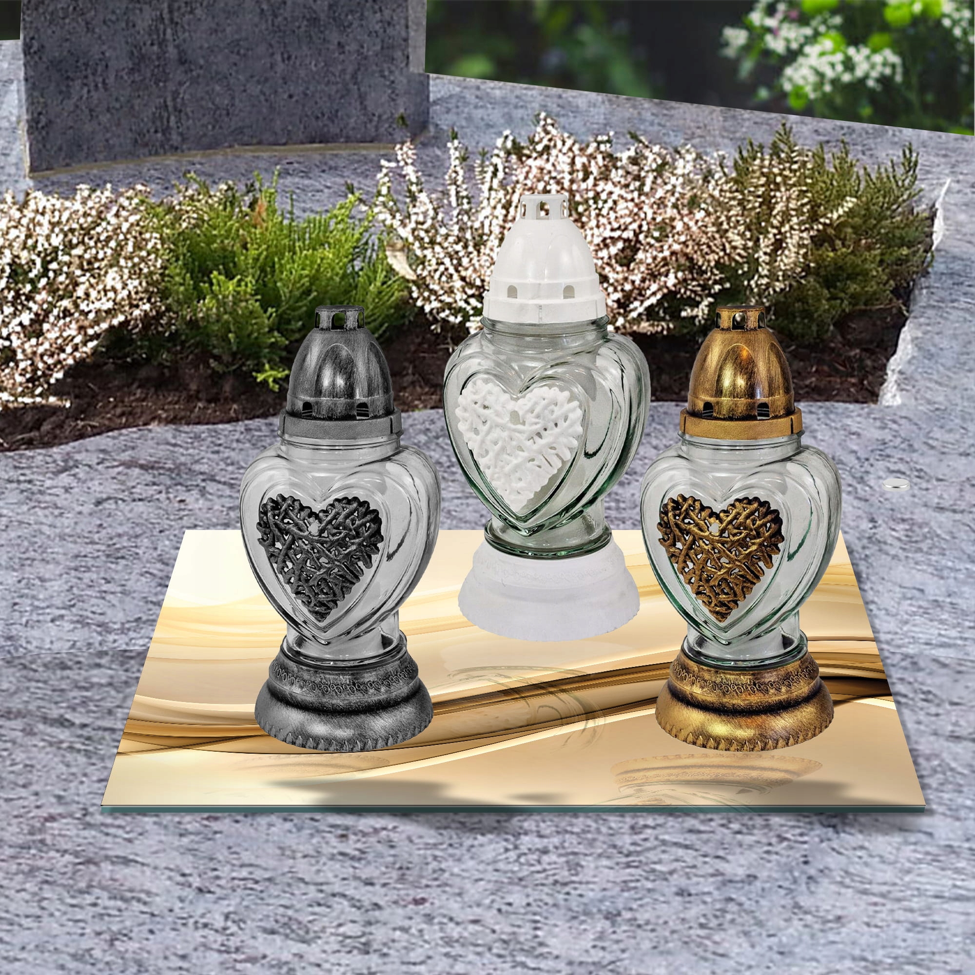 SZKLANA PODSTAWKA POD ZNICZE 30x30cm Fala 195f Materiał szkło hartowane