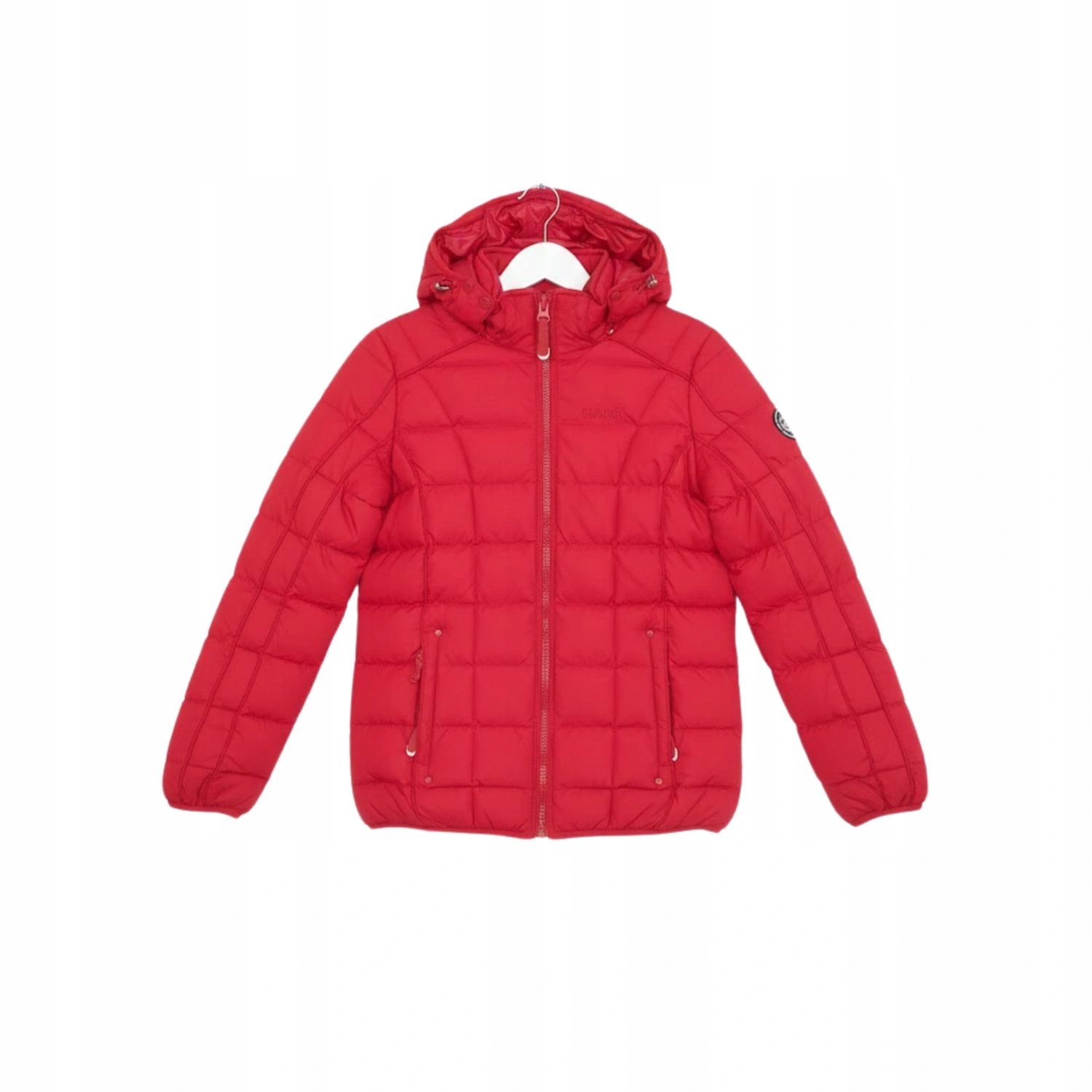 Dámská prošívaná zimní péřová bunda Ushuaia, teplá, červená, kapuce vel. S