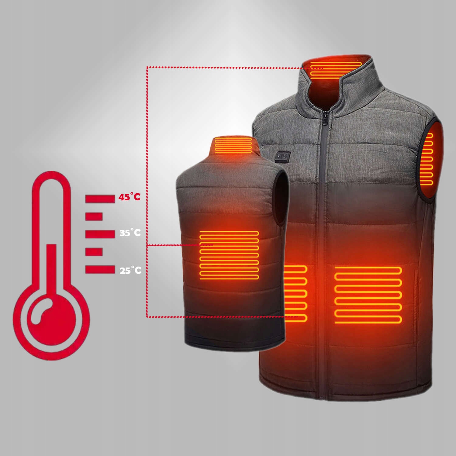 KAMIZELKA PODGRZEWANA OGRZEWANA DAMSKA MĘSKA PIKOWANA BEZRĘKAWNIK KURTKA M Marka bez marki