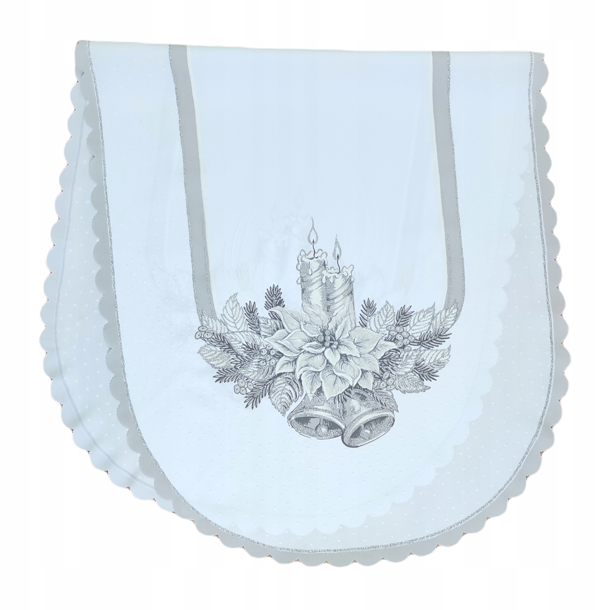 

Bieżnik Świąteczny 50 x 110 cm szara lamówka