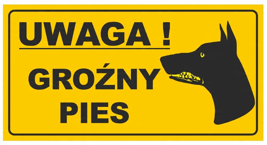 

Tablica Informacyjna Pcv Uwaga Groźny Pies 12x22