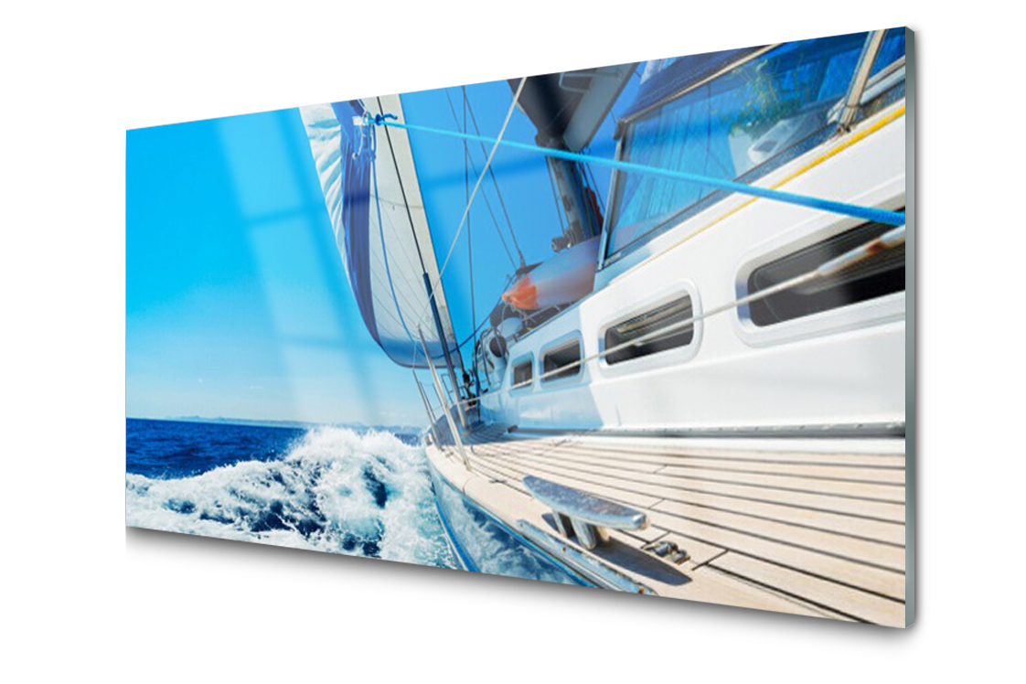 

Panel szklany dekoracyjny Łódka Morze 100x50