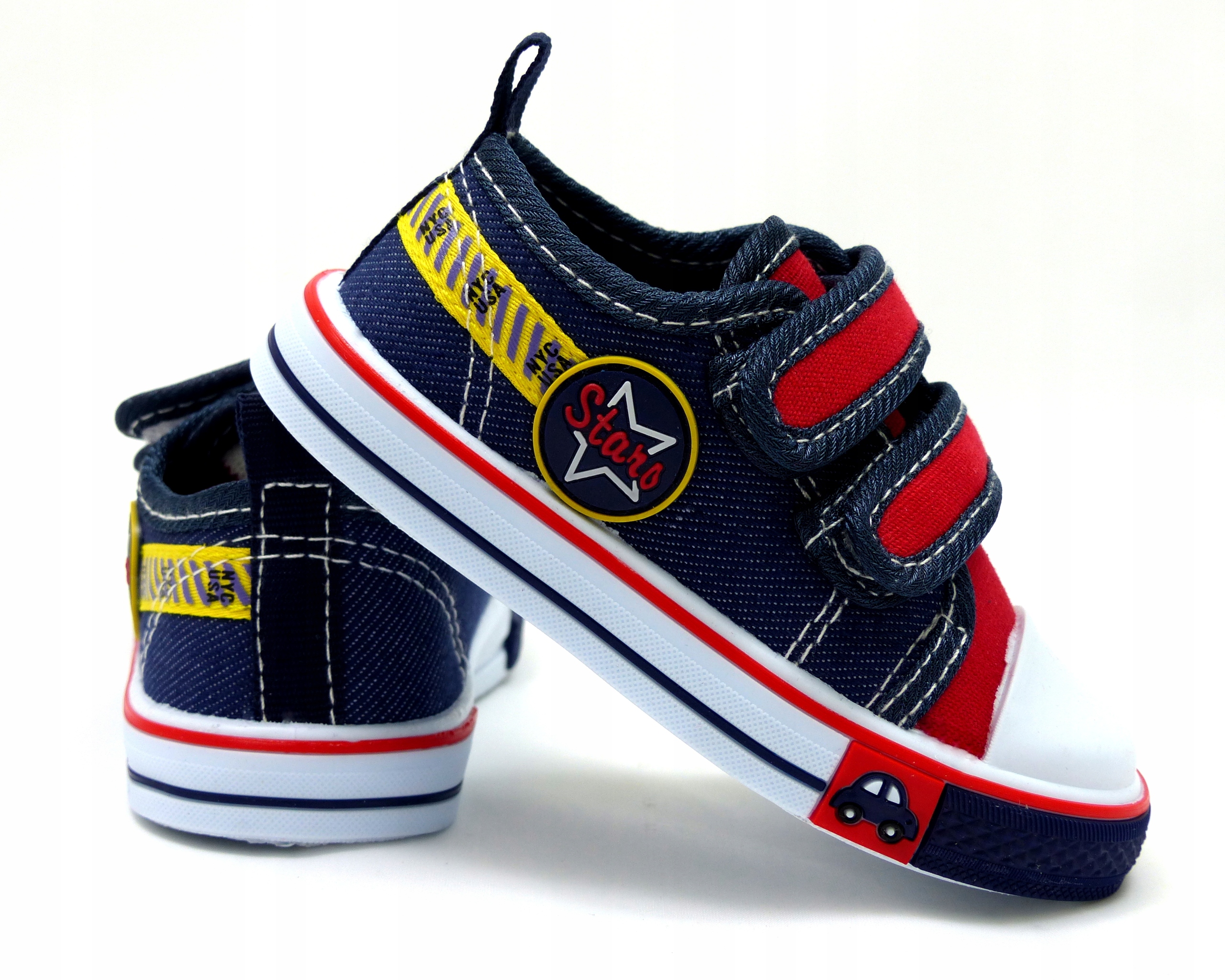 

Tenisówki Dziecięce Materiałowe Trampki Rzepy #