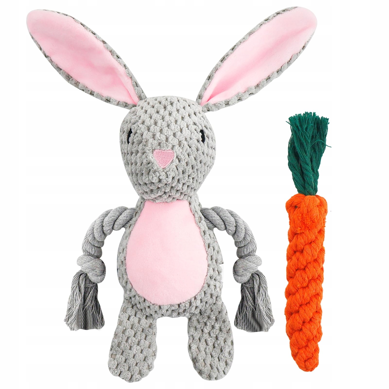 Levně Henjunu Hračka Plyšový králík s pískátkem pro psy