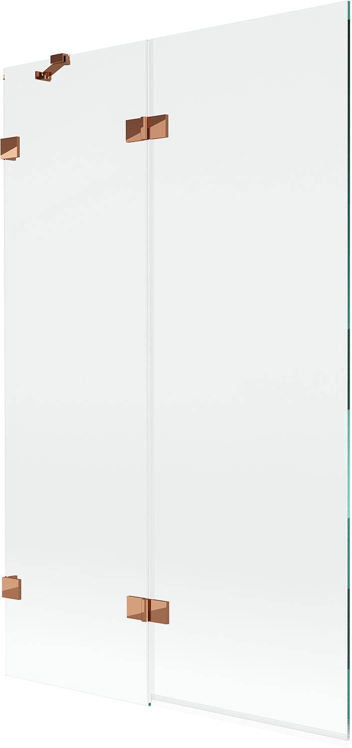 Mexen Lunar vanová zástěna 2-křídlá levá 110 x 150 cm, transparentní, růžov