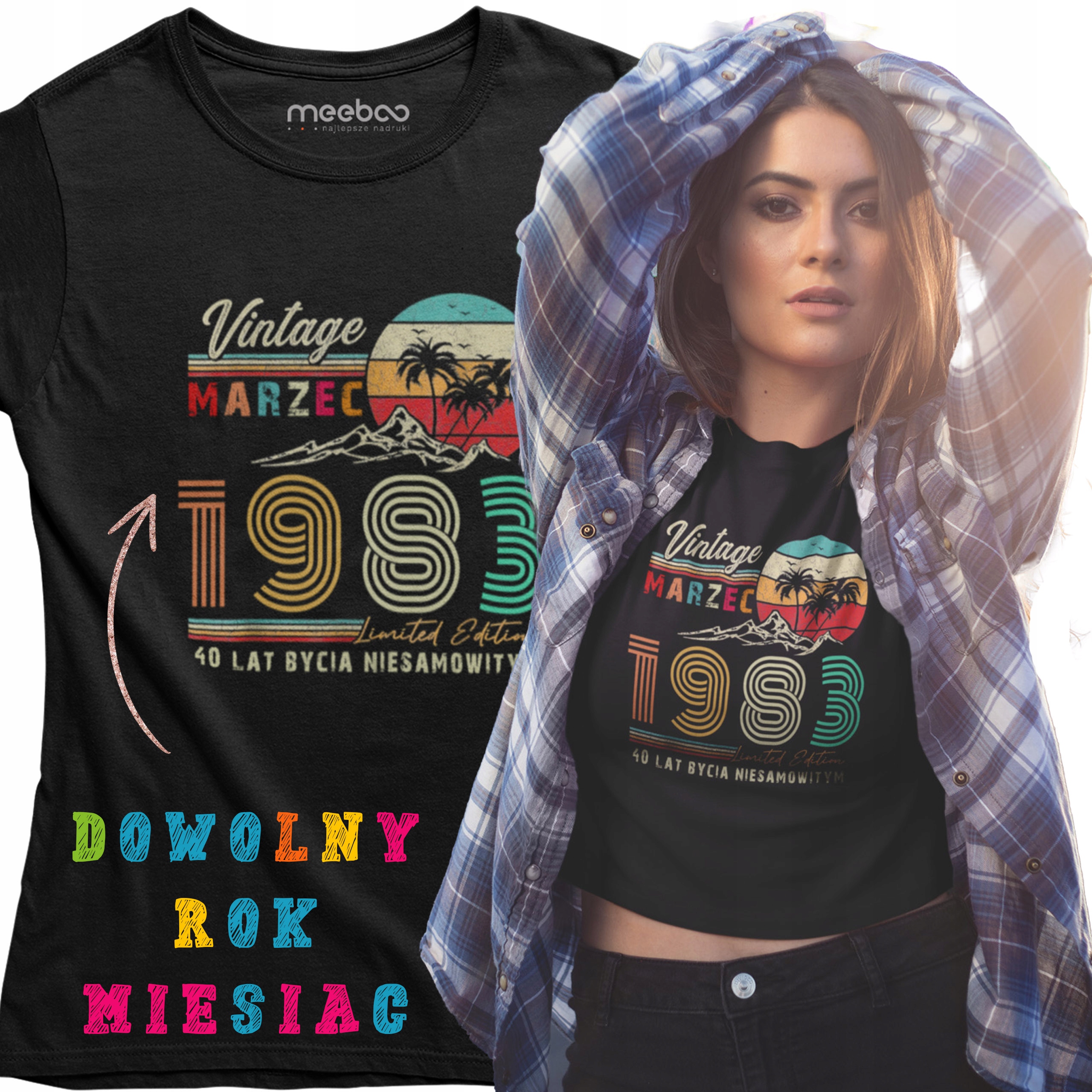 

Koszulka Urodzinowa Dla Niej Vintage Dowolny Rok