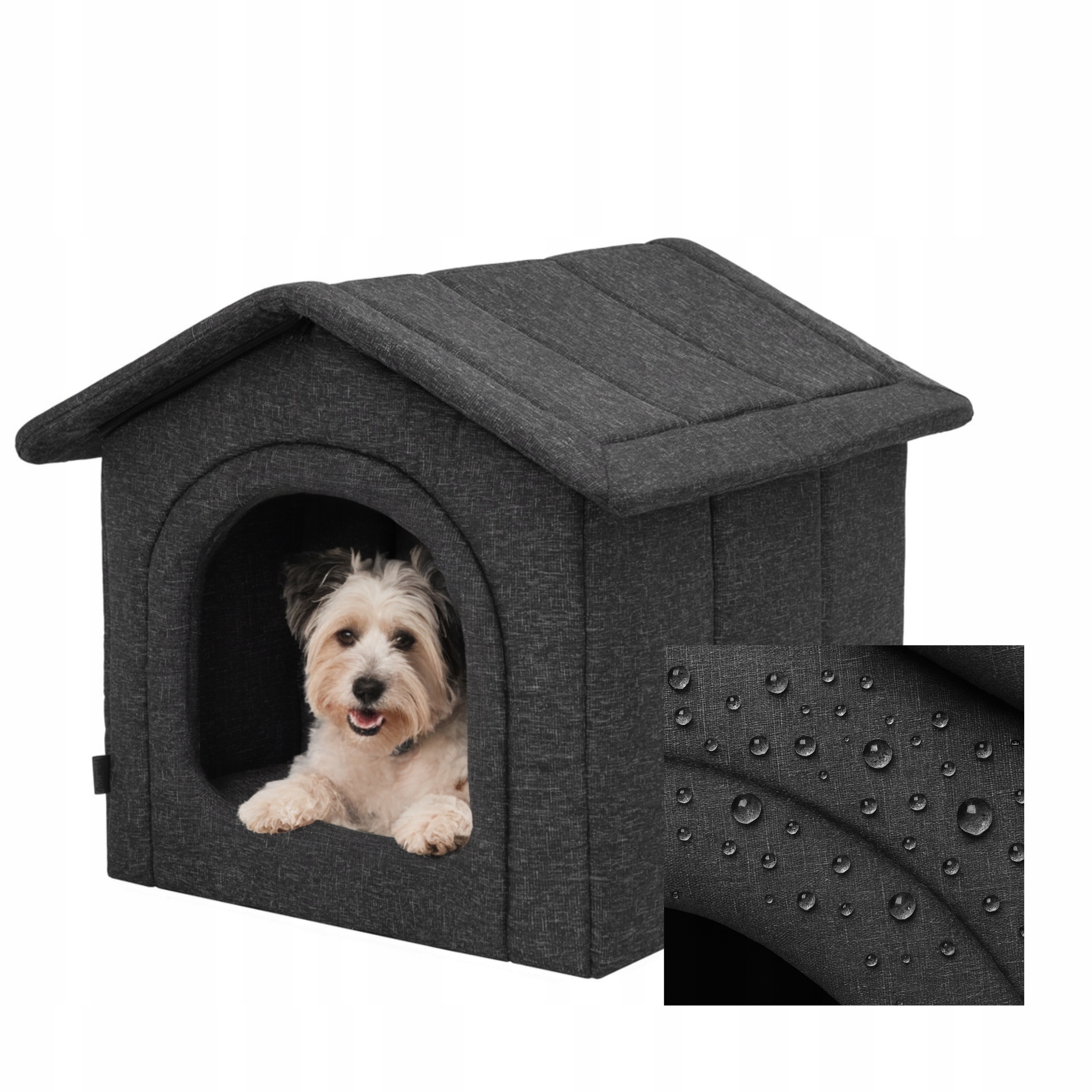 Bouda pro psa – Zateplený domeček pro psa z materiálu, voděodolná, 60x70 cm