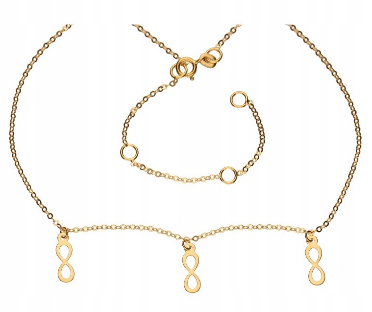 

Złoty Naszyjnik Celebrytki Trzy Nieskończoności