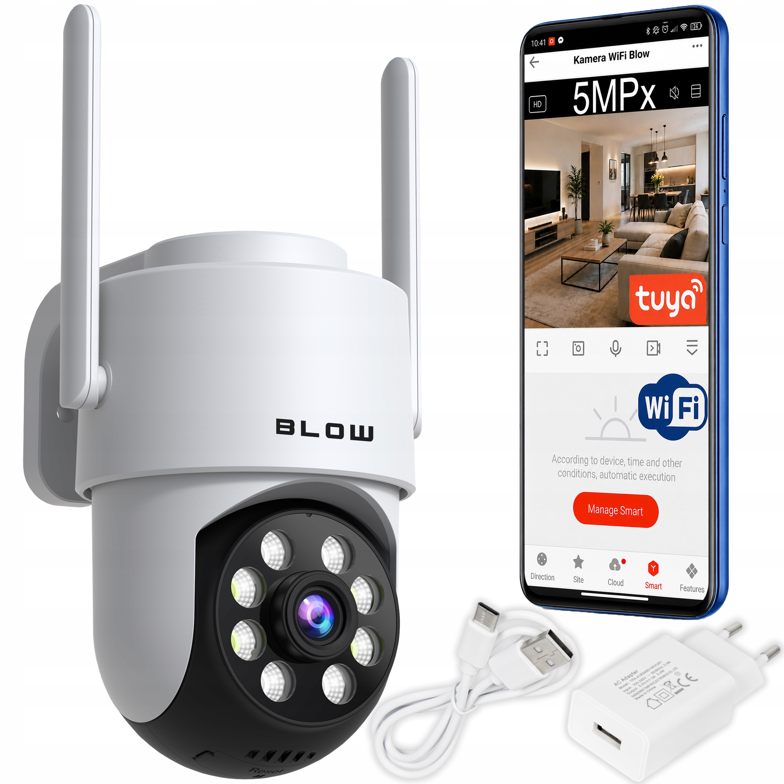 Wifi Ip Kamera 5MPx Otočná Tuya Venkovní Full Hd Zoom Detekce IP65 Ptz