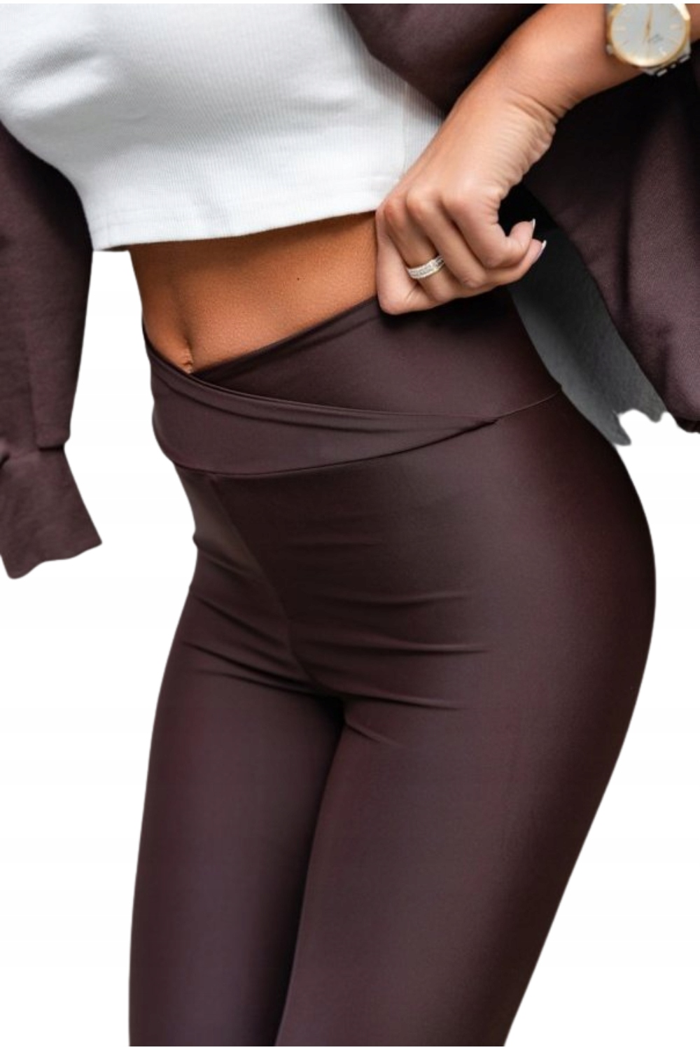 Velmi Elastické Push-up Legíny Wish Čokoláda 46