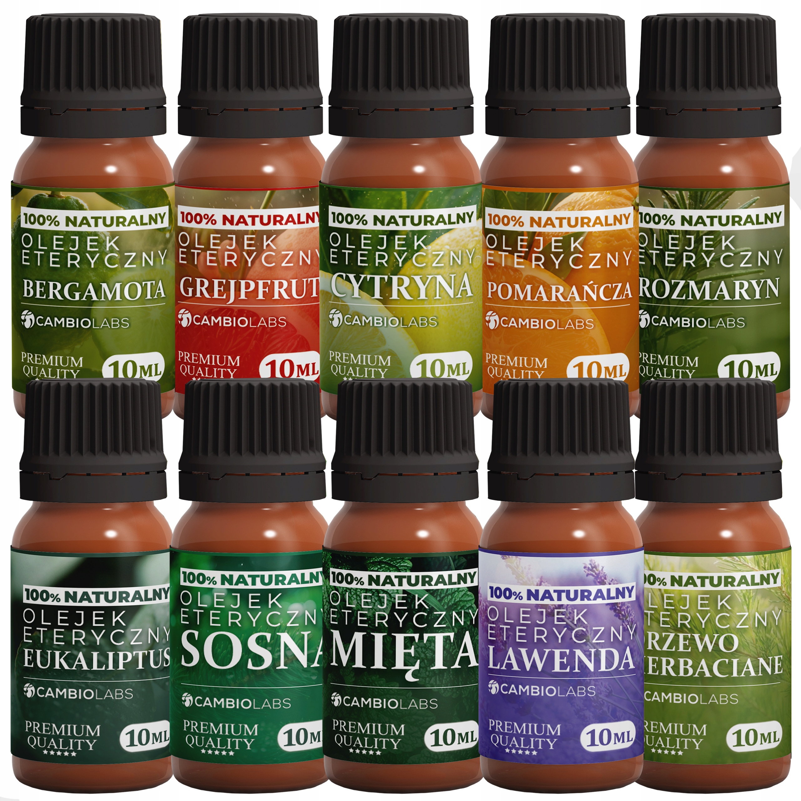 Olejki Eteryczne Zestaw 10 zapachów Naturalne do dyfuzora Olejek eteryczny