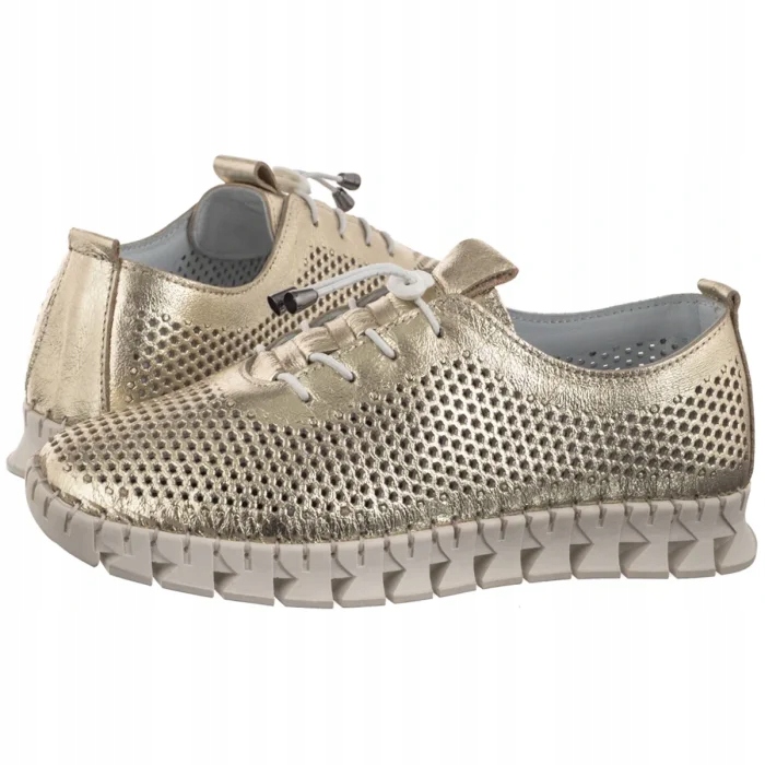 Dámské kožené polobotky Nepeke Alija Gold Zlaté