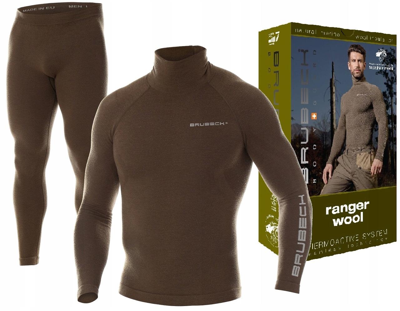 Bielizna Termiczna Wełniana Turystyczna Dla Leśnika Żołnierza Brubeck -XL