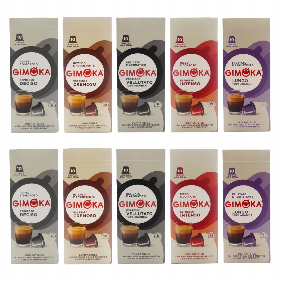 Kapsułki do Nespresso Gimoka Nespresso Mix 100 sztuk 5 smaków