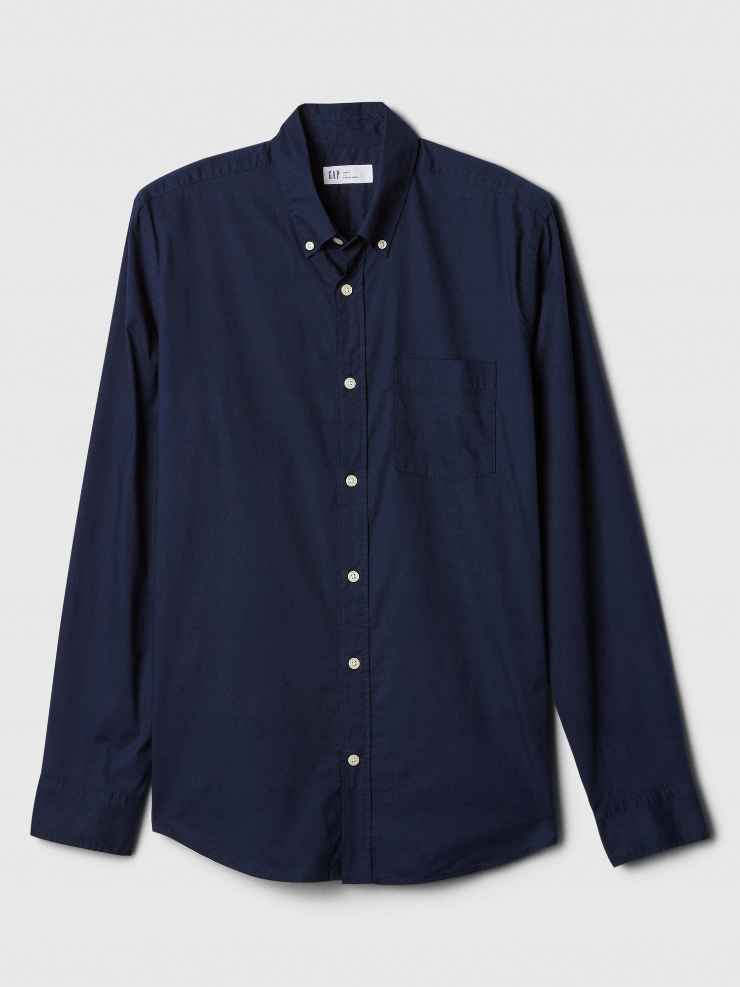 Gap Košile slim poplin stretch modrá