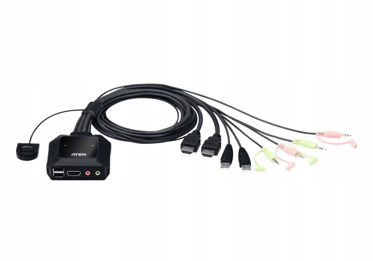 Prepínač Kvm s 2 portami Usb 4K Hdmi s diaľkovým výberom portov