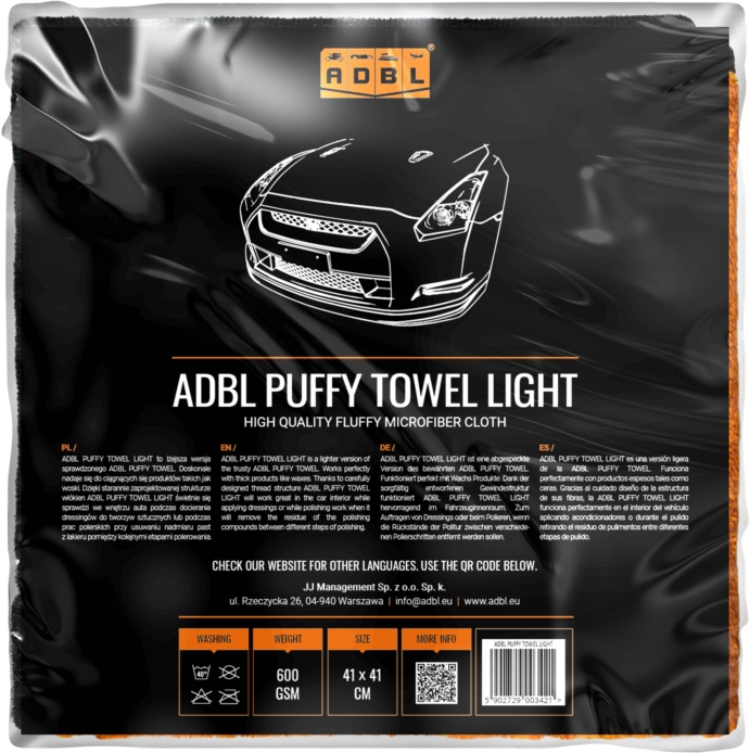 

Adbl Puffy Towel Light Mikrofibra Do Wosków