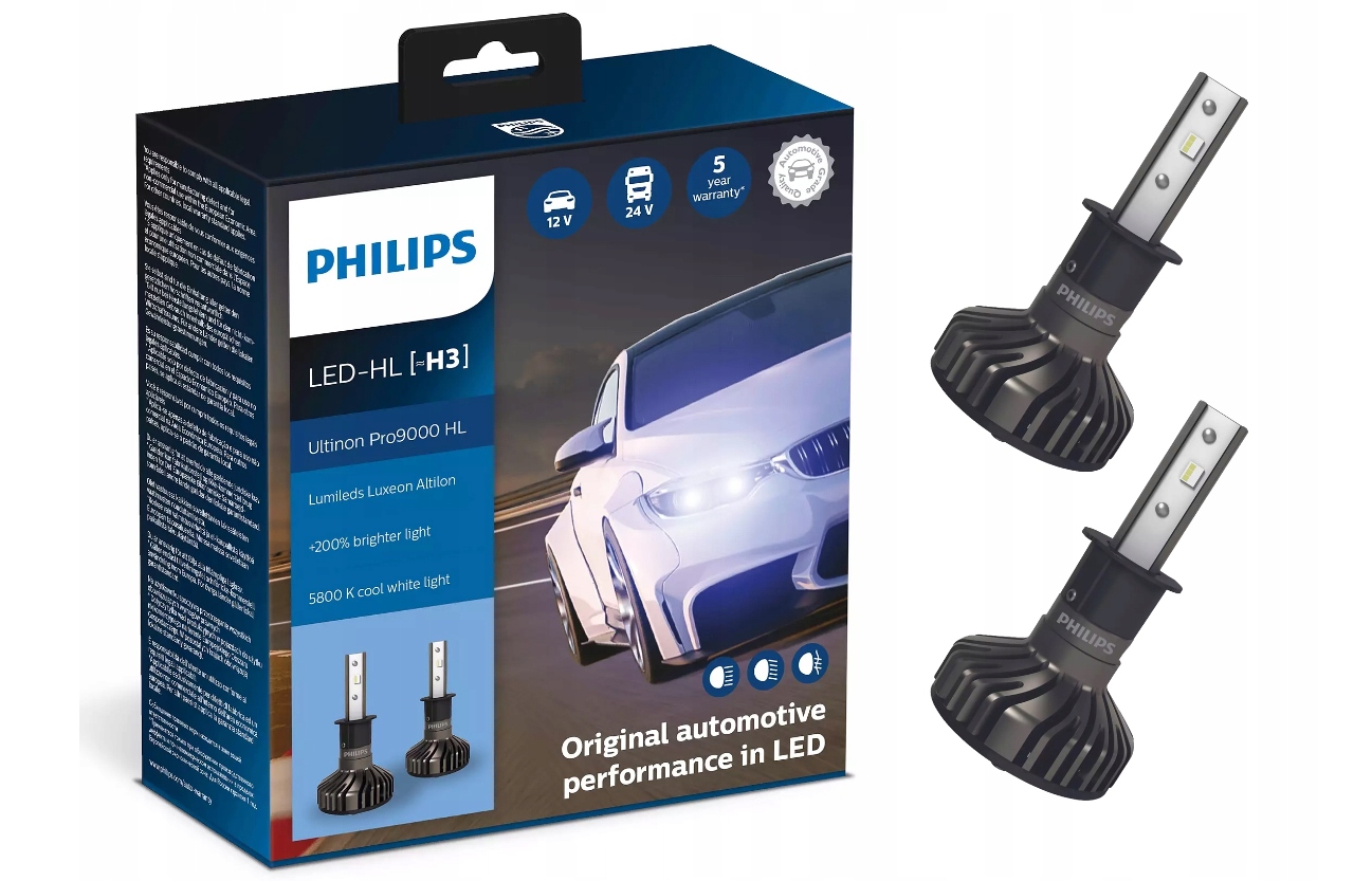 Philips Led Žiarovka H3 Ultinon Pro9000 +200% 5800K