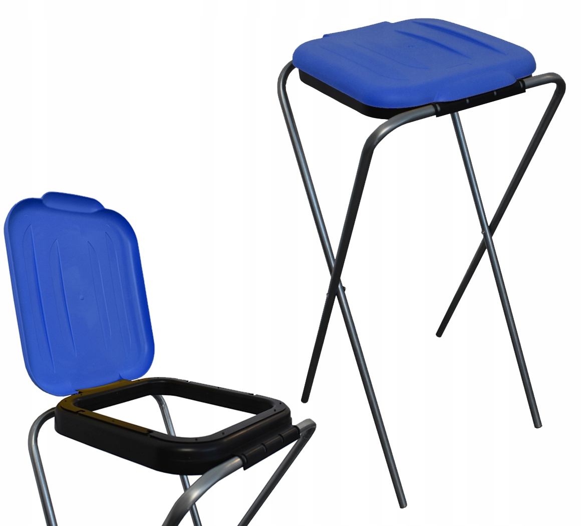 Stojak do segregacji odpadów (1-stanowiskowy) niebieski