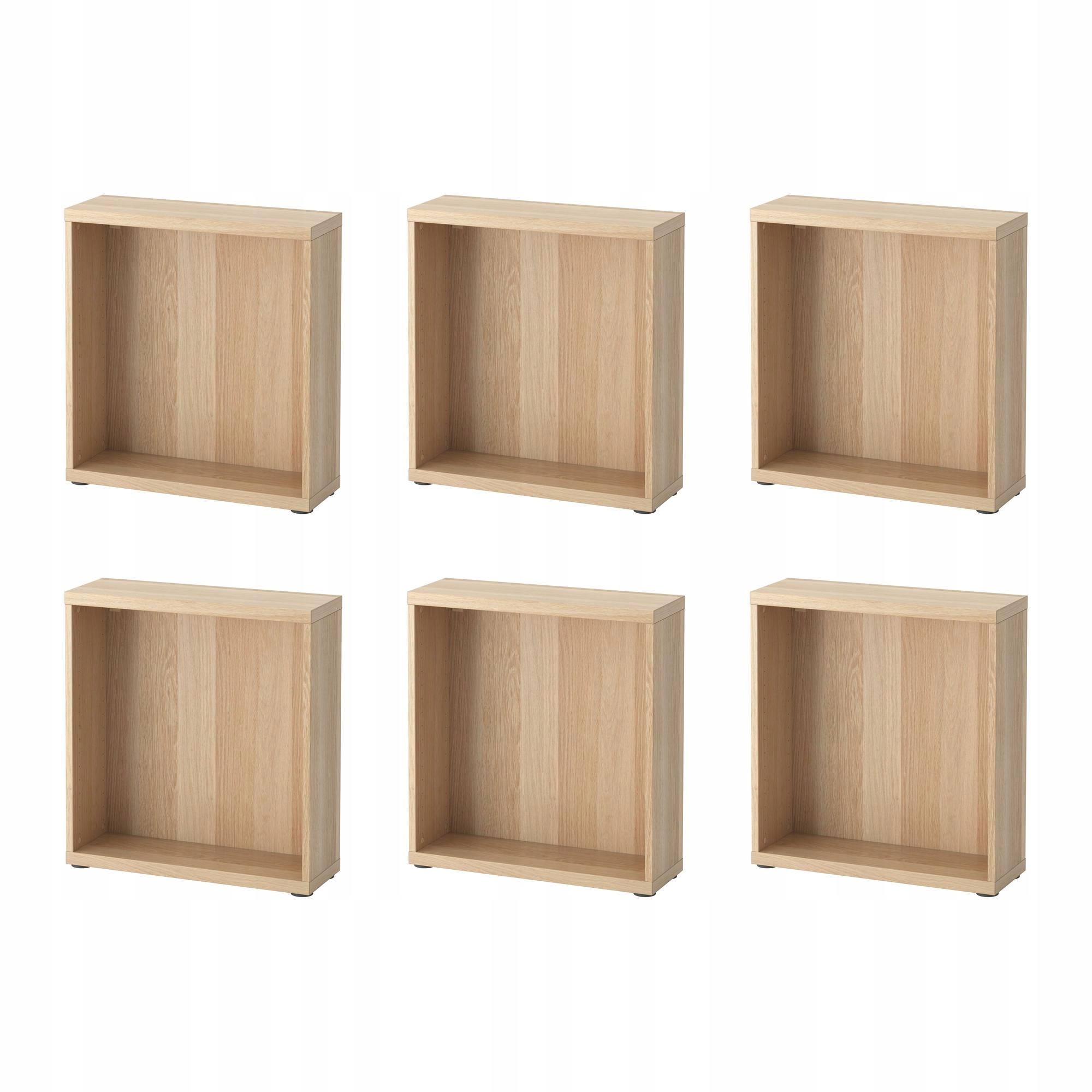 6 szt. Besta Obudowa dąb bejcowany biały 60x20x64 cm mebel